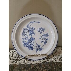 Vintage 1981 Celebrity Stoneware Jennifer 12" Plate Round Platter Blue Floral